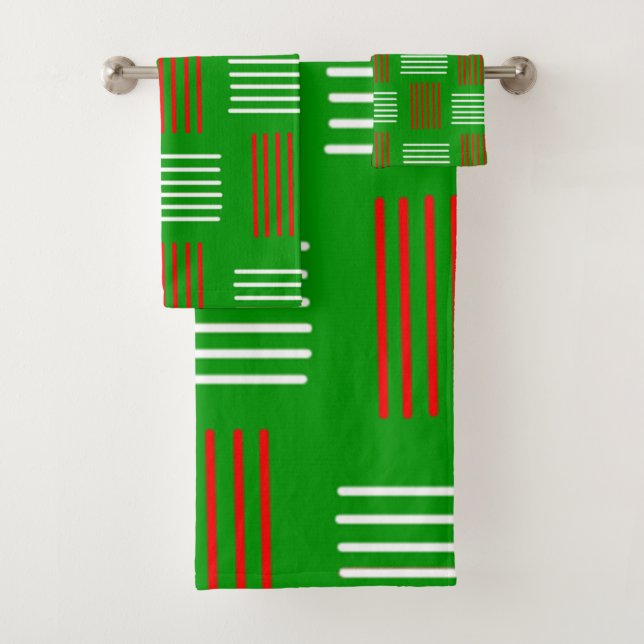 Art Deco Christmas Weave Bath Towel Set (Insitu)