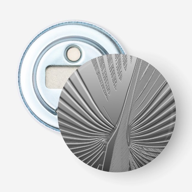 Art Deco chrome palm leaf Bottle Opener (Front)