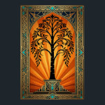 Art Deco Cinema Clapperboard Runner Gold Poster<br><div class="desc">A dynamic fusion of athletic energy and cinematic history. This unique Art Deco illustration features a stylized robotic runner in a starting block pose, with a head uniquely designed as a movie clapperboard. Set against a radiant golden sunburst and standing on a luxurious teal marble base, this artwork captures the...</div>