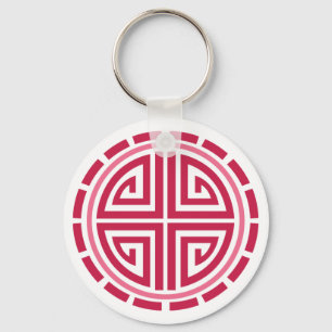 Art Deco Circle Keychain