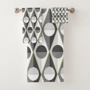 Art Deco Circles and Triangles Bath Towel Set