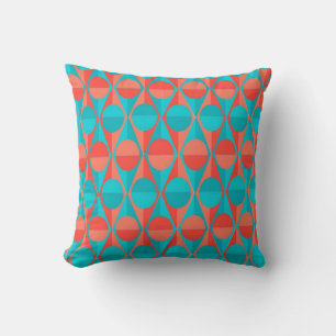 Art Deco Circles and Triangles Throw Pillow