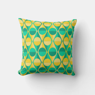 Art Deco Circles and Triangles Throw Pillow