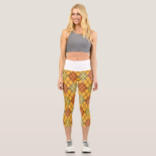 Art Deco Citrus Argyle Capri Leggings