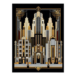 Art Deco City Style Poster. Poster