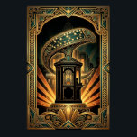 Art Deco Clapperboard Cyborg Silhouette Art Poster<br><div class="desc">A dynamic silhouette of a figure with clapperboard features in a starting block pose, combining cinema tools with high-speed design.</div>