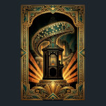 Art Deco Clapperboard Cyborg Silhouette Art Poster<br><div class="desc">A dynamic silhouette of a figure with clapperboard features in a starting block pose,  combining cinema tools with high-speed design.</div>