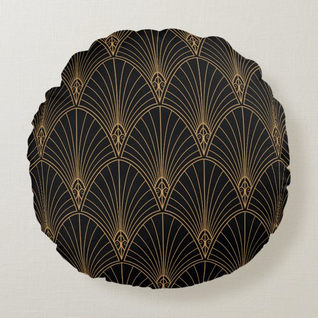 Art deco: classic geometric pattern. round pillow (Front)
