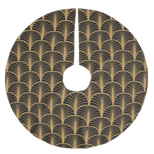 Art Deco Classic: Geometric Vintage Ornament. Brushed Polyester Tree Skirt