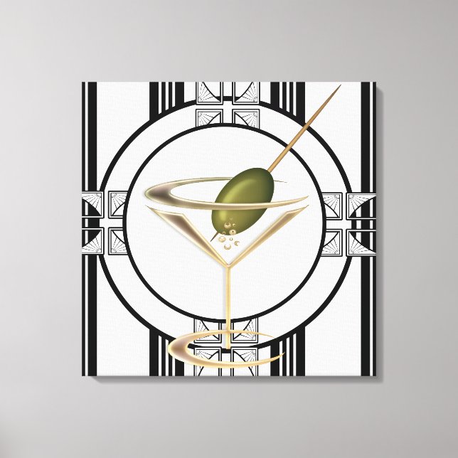 Art Deco Cocktails Wall Canvas (Front)