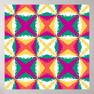 Art Déco Colorful Swirl Retro Art Abstrait