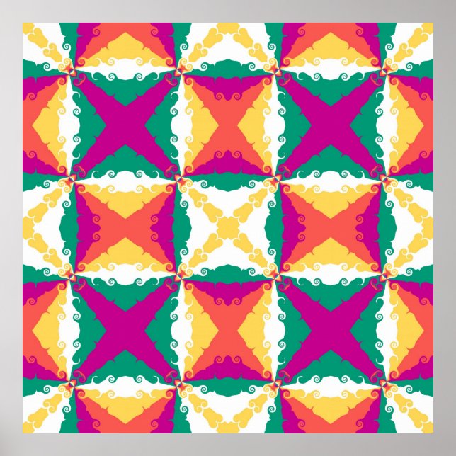 Art Déco Colorful Swirl Retro Art Abstrait (Devant)