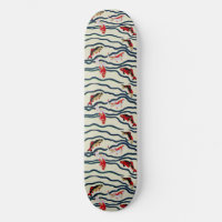 Art Deco Colourful Carp Swimming Navy Decor