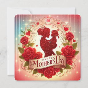 Art Deco  Colourful Mother's Day  Holiday Card