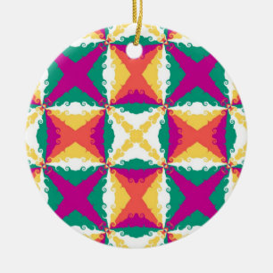 Art Deco Colourful Swirl Retro Abstract Art Ceramic Ornament