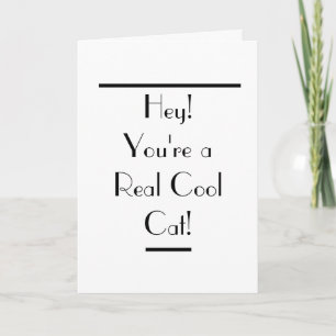Art Deco Cool Cat Birthday Card