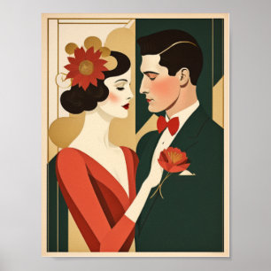 Art Deco couple Poster