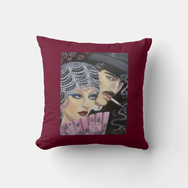 Art Deco Couple, Throw pillow (Front)