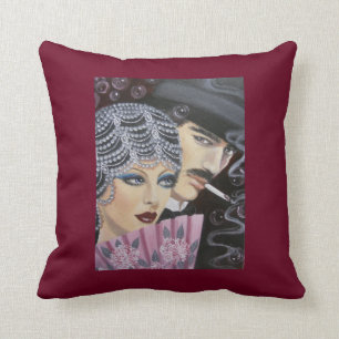 Art Deco Couple, Throw pillow