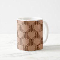 Art Deco Crickets - Light Copper Brown Coffee Mug