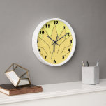 Art Deco Crown Design Yellow Clock<br><div class="desc">Wall clock deco design that you can customise with any text of your choice. Should you require any help with customising then contact us through the link on this page. Art deco clock</div>
