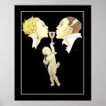 Art Deco Cupid with Couple Vintage Poster<br><div class="desc">Art Deco Cupid with Couple Vintage Poster art deco,  retro images,  vintage illustrations,  vintage retro,  nouveau,  deco image,  vintage travel,  france travel,  paris travel,  french,  vintagestore,  vintage,  restaurant drco,  retro,  travel,  vintage images,  victorian,  victorian images,  vintage graphics,  popular,  décor styles,  retro style,  cool,  modern,  country,  landscapes,  vintage store,  posters</div>