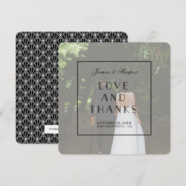 Art Deco | Custom Photo Thank You Card (Front/Back)