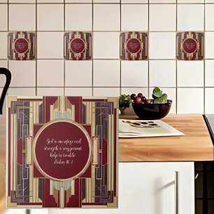 Art Deco Customizable Bible Verse Tile