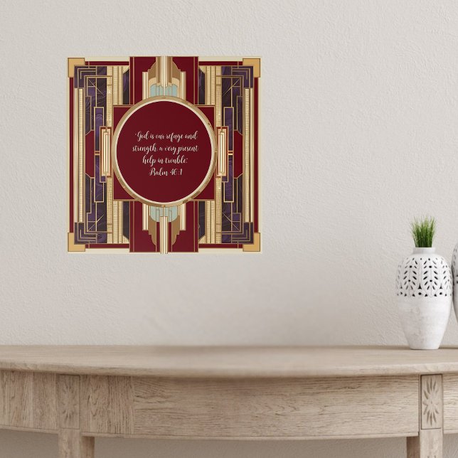 Art Deco Customizable Downloadable Bible Verse Poster (Creator Uploaded)
