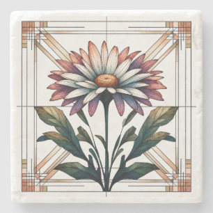 Art Deco Daisy Stone Coaster