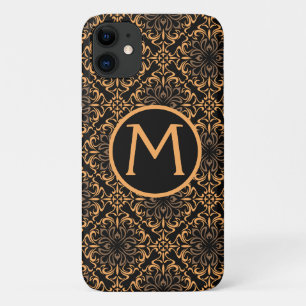 Art Deco Damask Black and Gold iPhone 11 Case