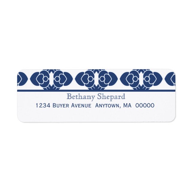 Art Deco Damask Return Address Label (Front)