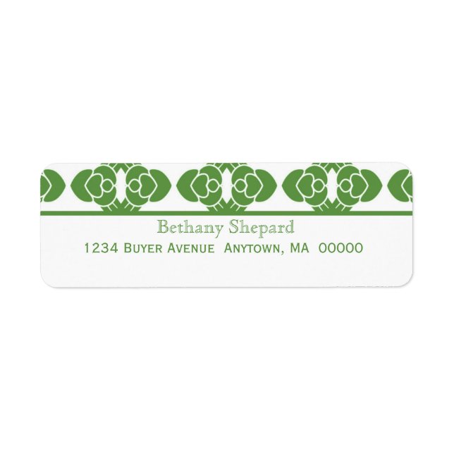 Art Deco Damask Return Address Labels (Front)