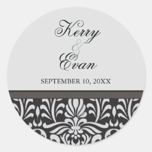 Art Deco Damask Wedding Sticker