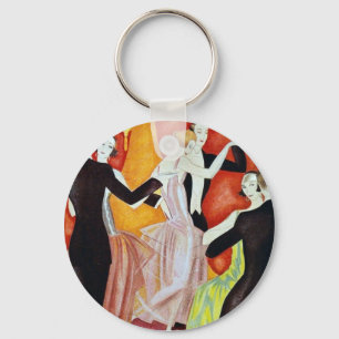 Art Deco Dancing Couples 1920s Ballroom  Keychain