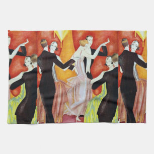 Art Deco Dancing Couples 1920s Ballroom Kitchen Towel