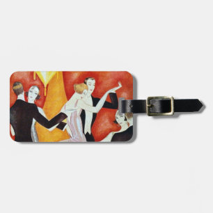 Art Deco Dancing Couples 1920s Ballroom Luggage Tag