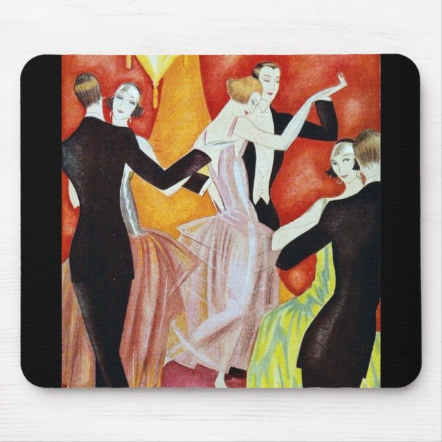 Art Deco Dancing Couples 1920s Ballroom  Mouse Pad (Front)