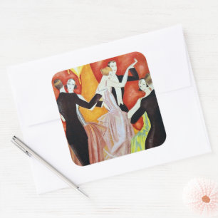 Art Deco Dancing Couples 1920s Ballroom Square Sticker