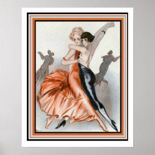 Art Déco "Danse Le Deux" 16 x 20 Poster