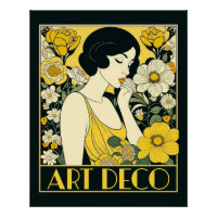 Art Deco Day Woman & Flowers