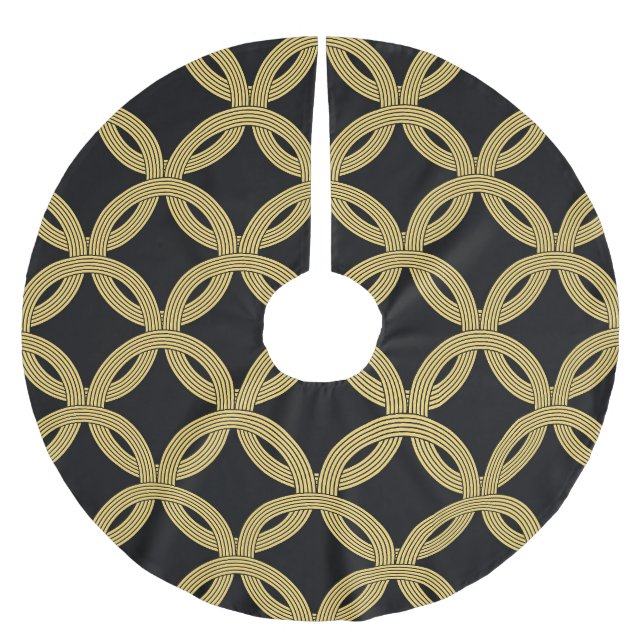 Art Deco Decoration Seamless Ornament Brushed Polyester Tree Skirt (Front)