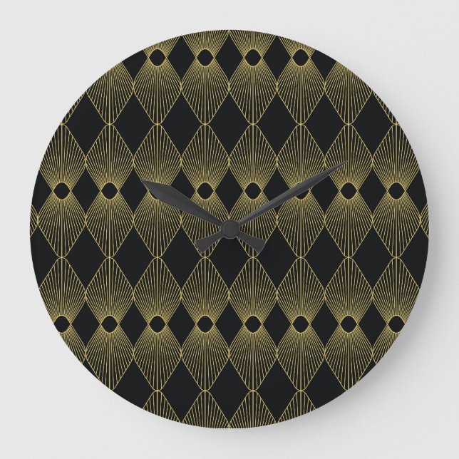 Art Deco Decoration Seamless Pattern Large Clock (Front)