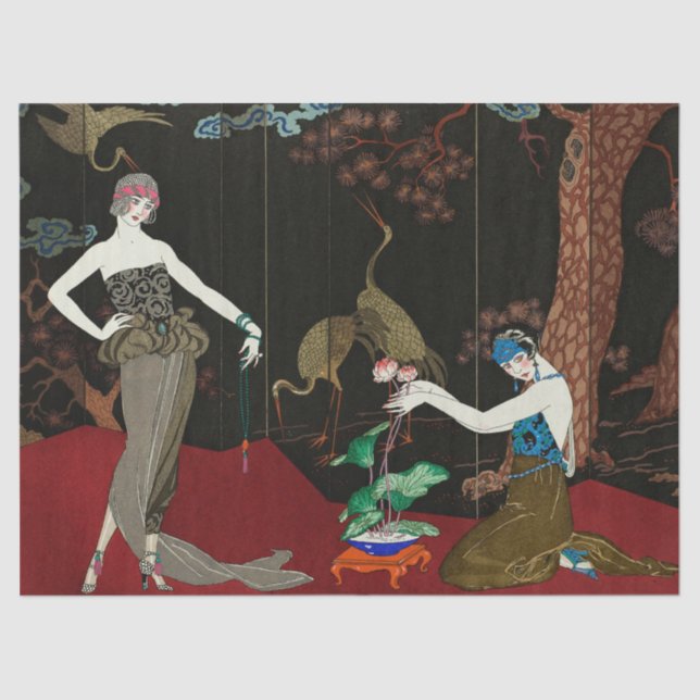 Art Deco Decoupage Flapper 1920's Decoupage Tissue Paper (Front)