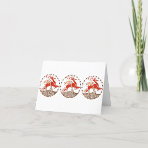 Art Deco Deer in Circle  Thank You Card