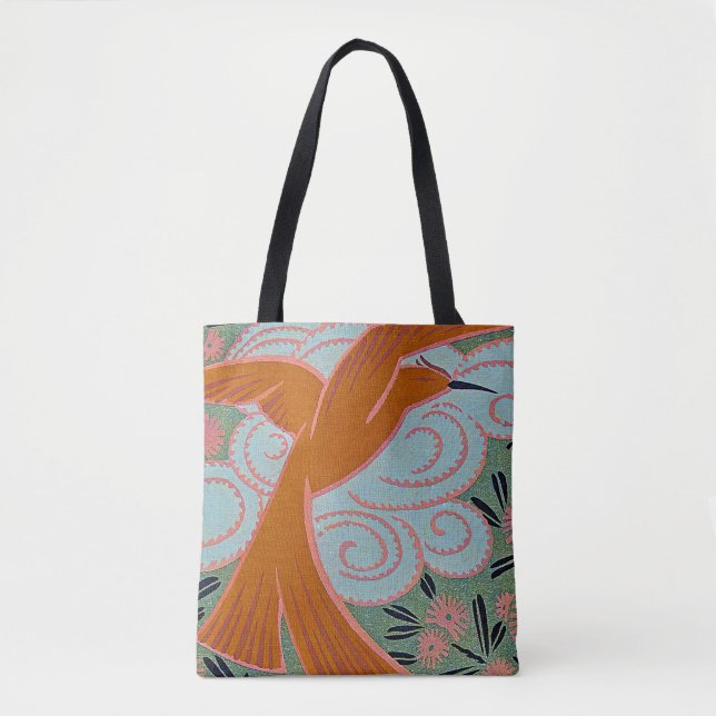 Art Deco Design #11 exotic bird Tote Bag (Front)