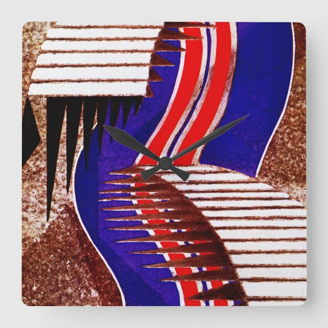 Art Deco Design #6 at Emporio Moffa Square Wall Clock (Front)