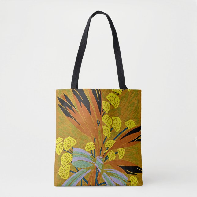 Art Deco Design #8 Floral with Bow Tote Bag (Front)