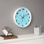 Art Deco Design Blue Clock<br><div class="desc">Wall clock art deco design that you can customise with any text of your choice. Should you require any help with customising then contact us through the link on this page. Art deco clock</div>