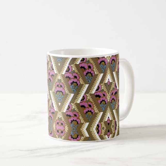Art Deco Design No. 9 floral pattern Coffee Mug (Front Right)